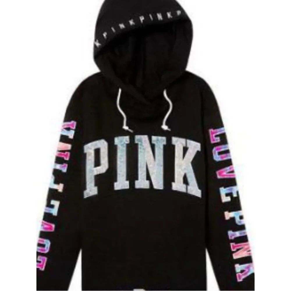 VS PINK RARE BLING WATERCOLOR HOODIE XS